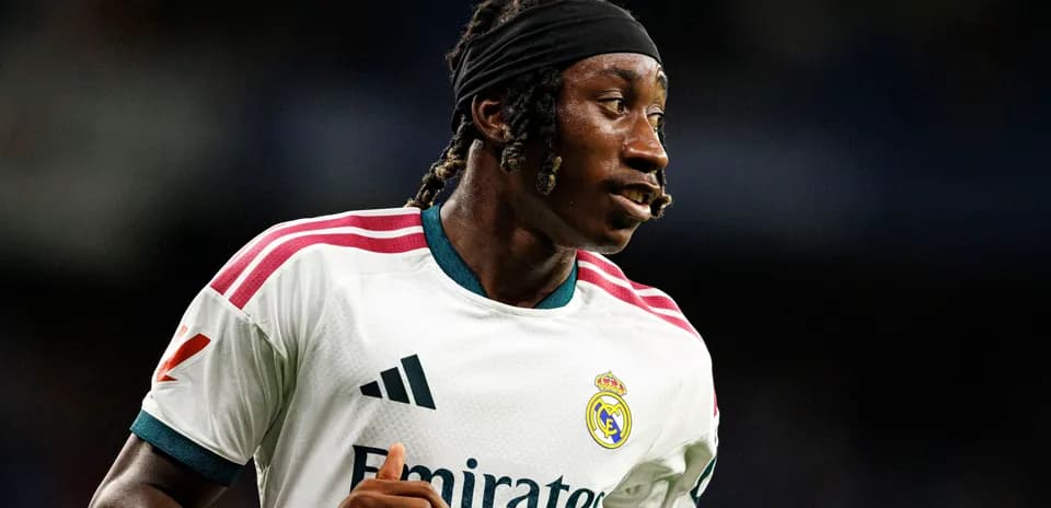 Player wearing Real Madrid jersey during match