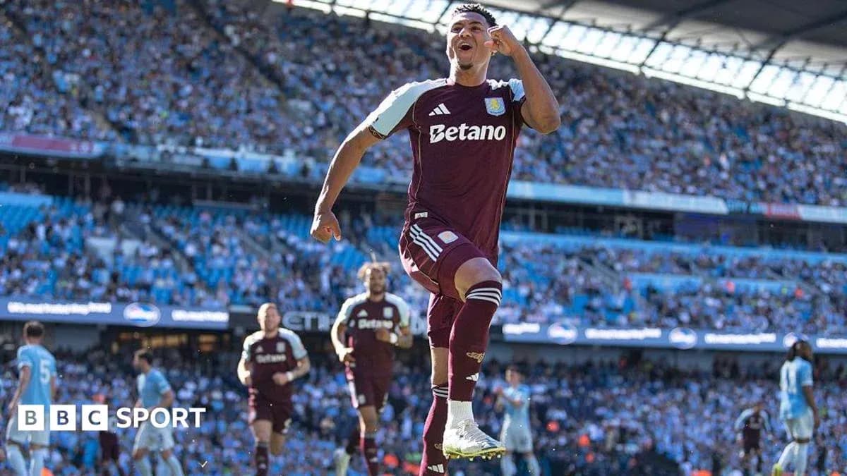 Aston Villa player celebrating a goal during match