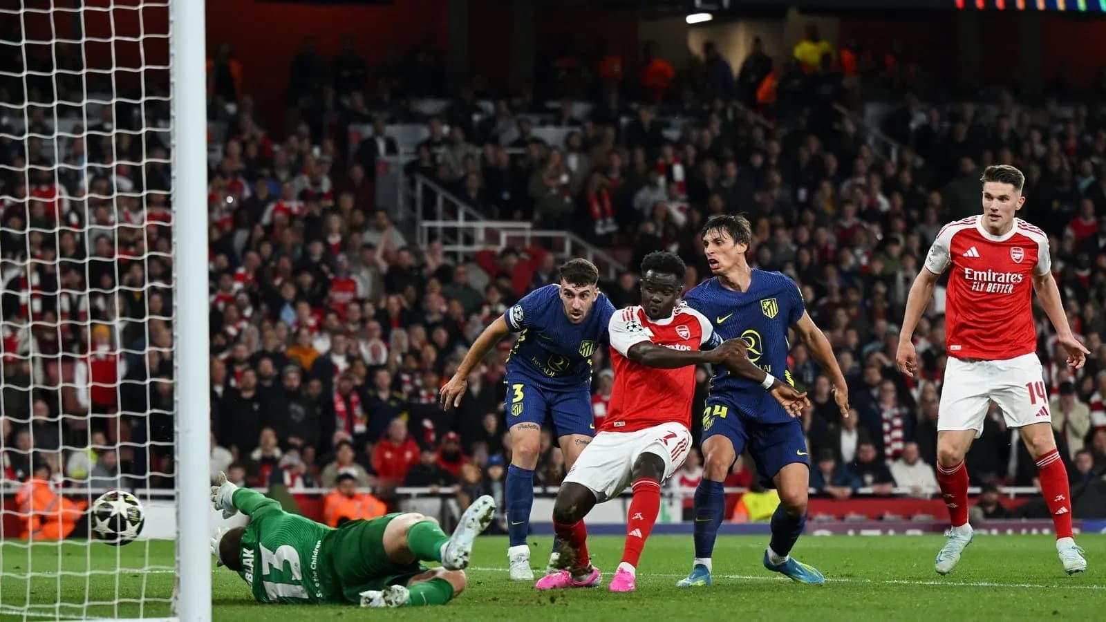Player attempting to score during match action