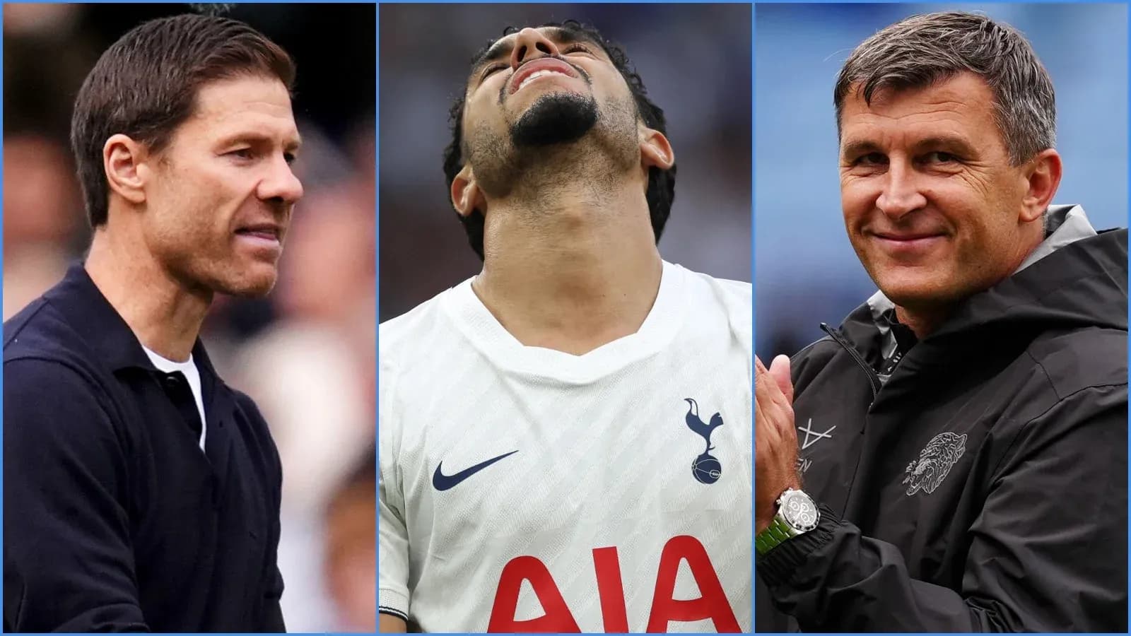 Three individuals: a coach, a player, and a staff member