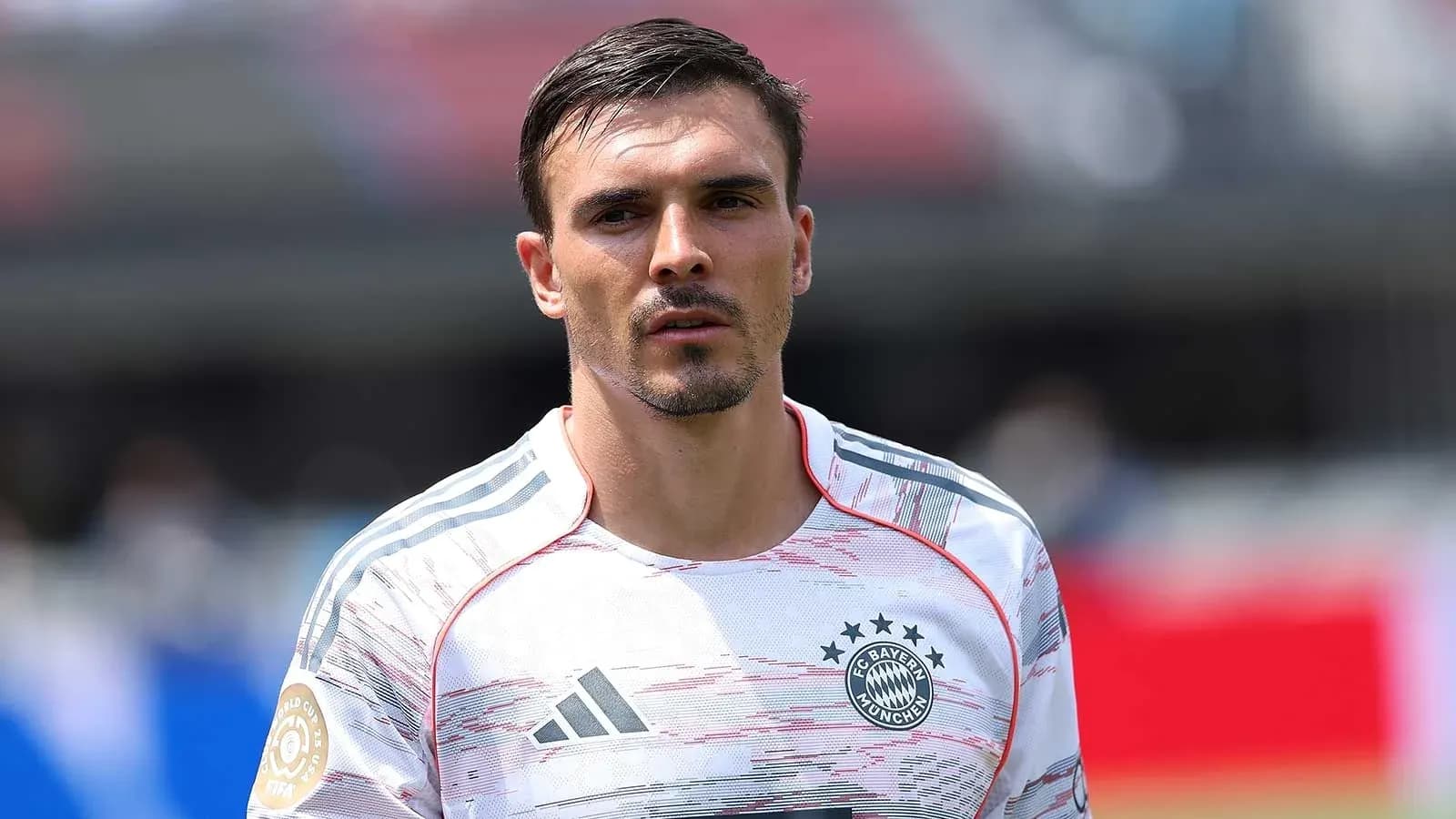 Player wearing Bayern Munich jersey on the field