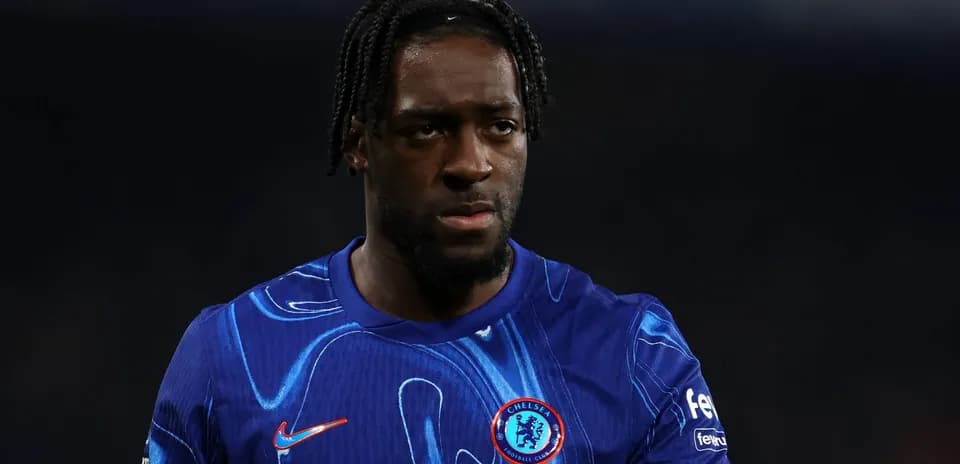 Player in Chelsea jersey during match