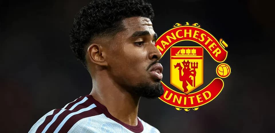 Player profile with Manchester United logo in background