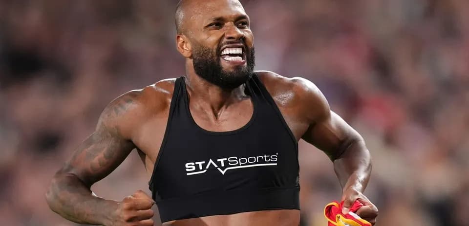 Athlete celebrating after a competition performance