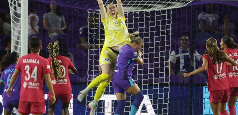 Goalkeeper making a save during match