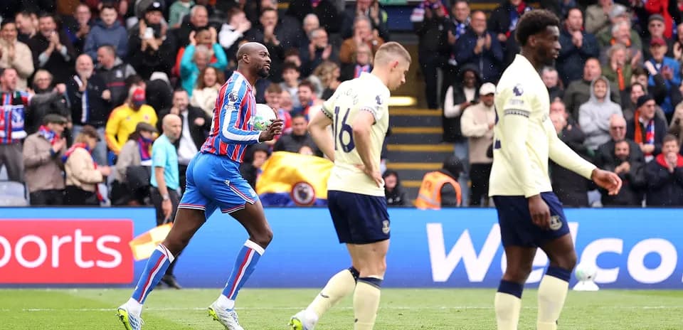 Crystal Palace player celebrating a goal against Everton