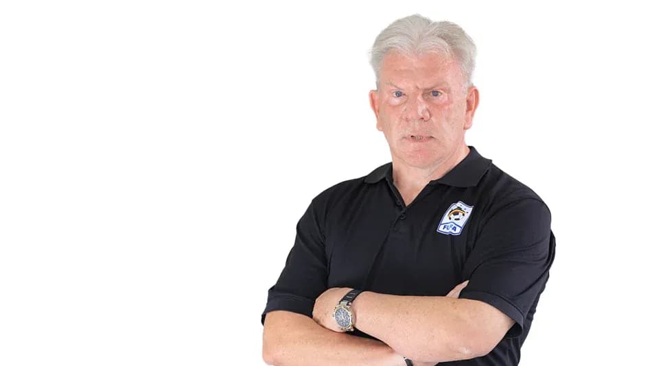 Man with crossed arms wearing a black polo shirt Man with crossed arms wearing a black polo shirt