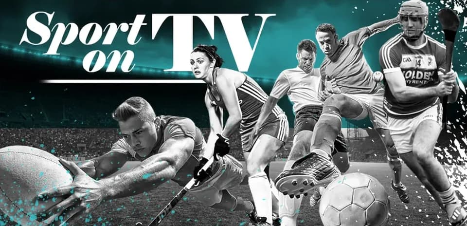 Collage of athletes in various sports on TV
