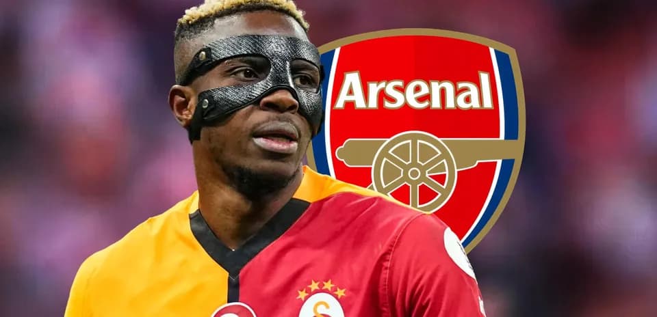 Player in mask wearing Galatasaray jersey with Arsenal logo