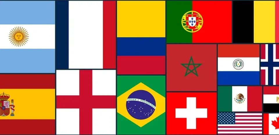 Collage of various national flags from different countries