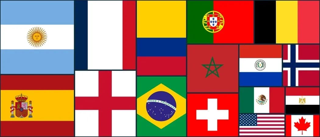 Collage of various national flags from different countries