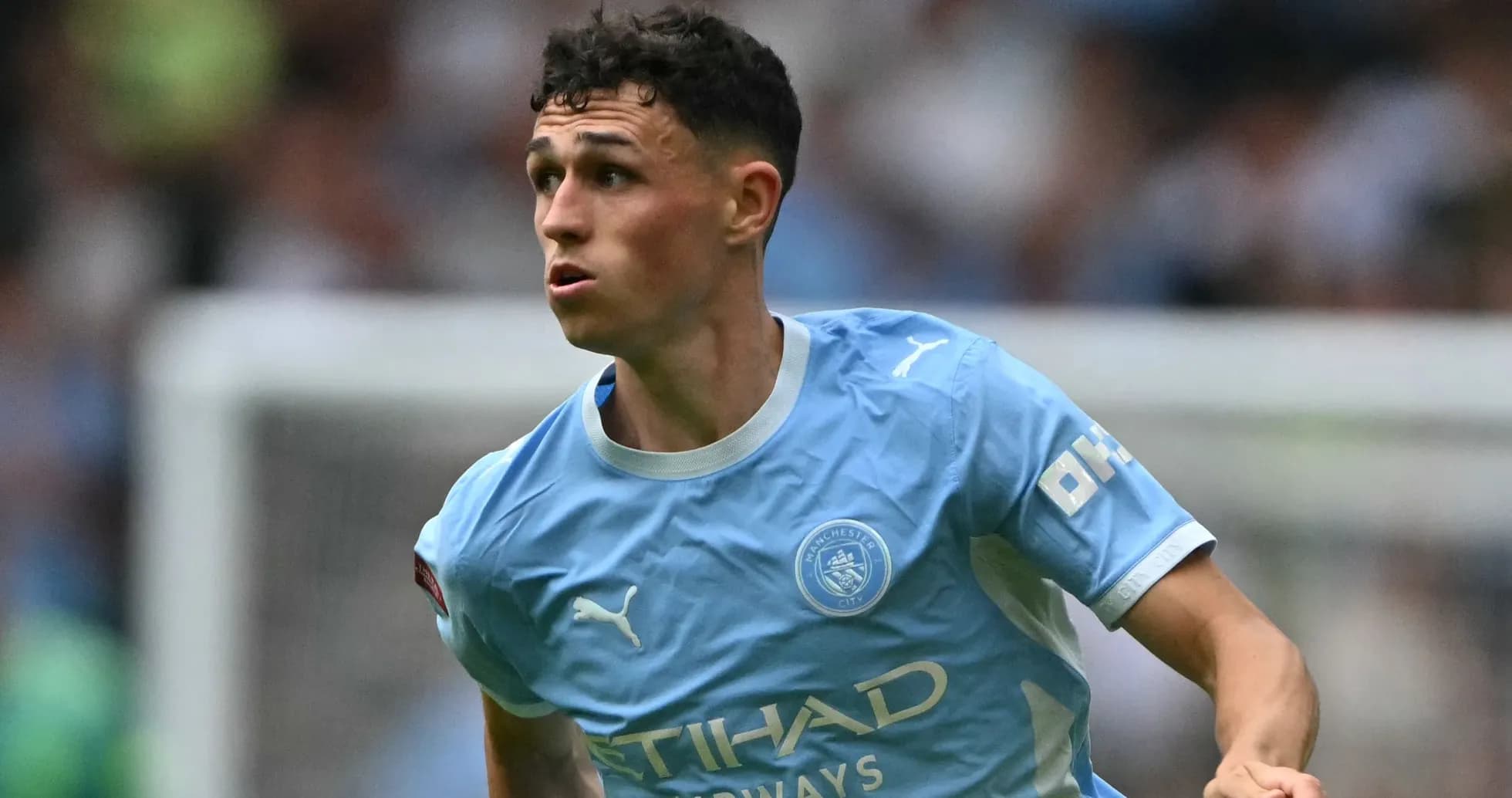 Phil Foden in action during a match