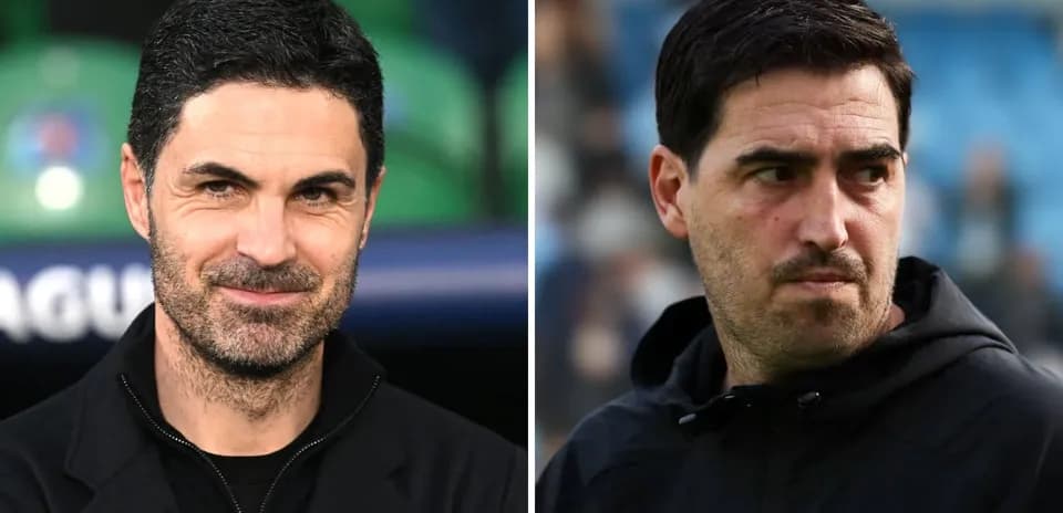 Two football managers on opposite sides of image