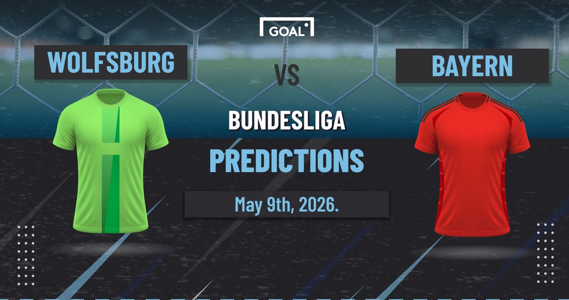 Wolfsburg vs Bayern Bundesliga predictions graphic