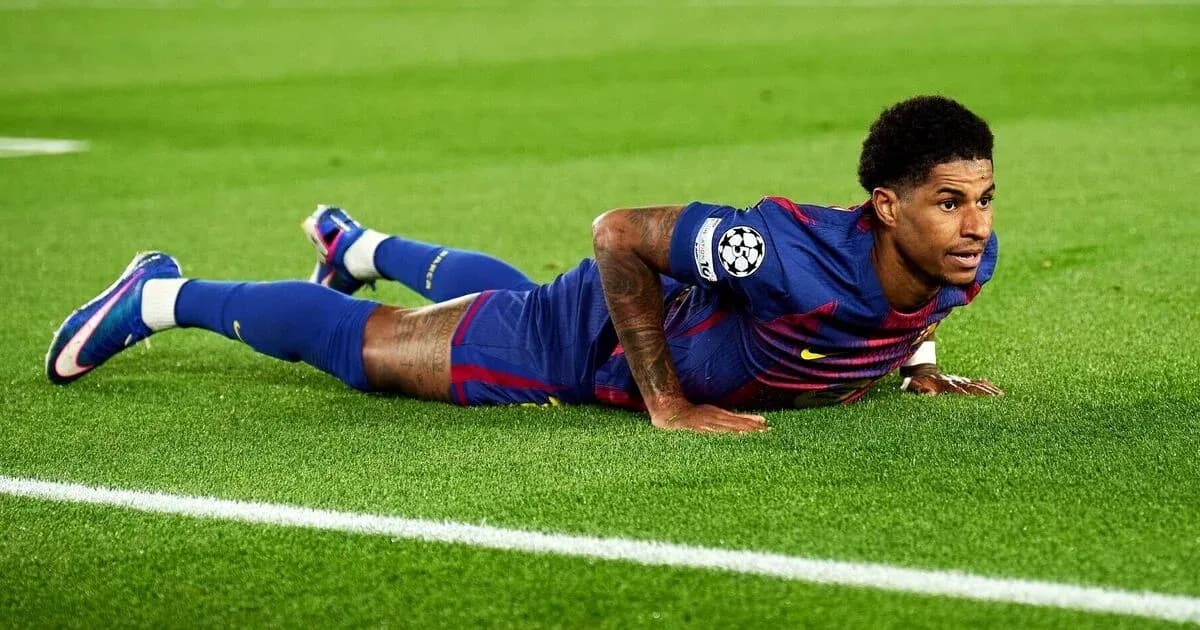 Player lying on the pitch during a match