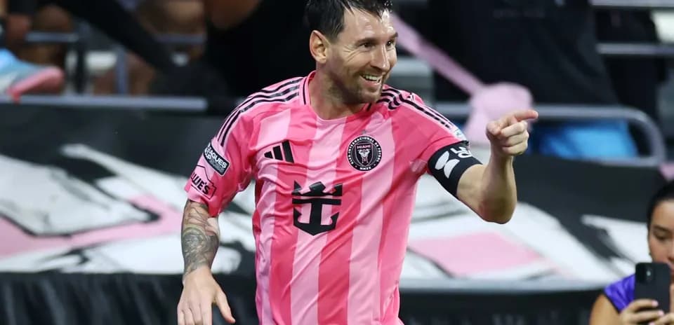 Lionel Messi celebrating during a match for Inter Miami