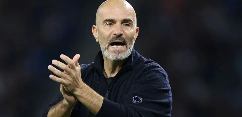 Coach gesturing and speaking during a match