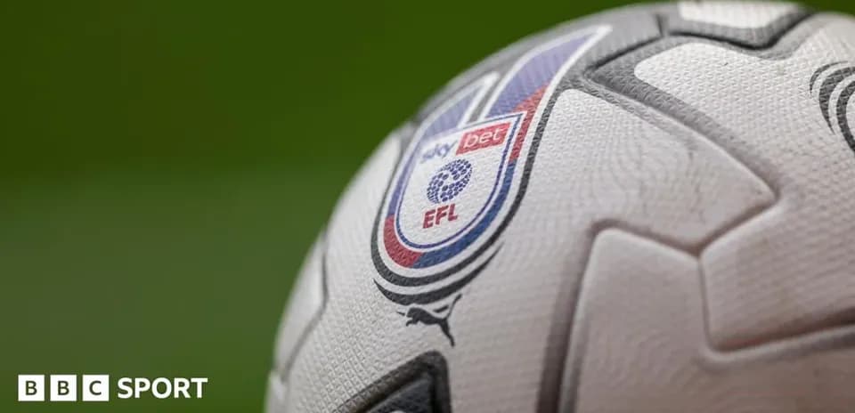 Close-up of EFL football with logo