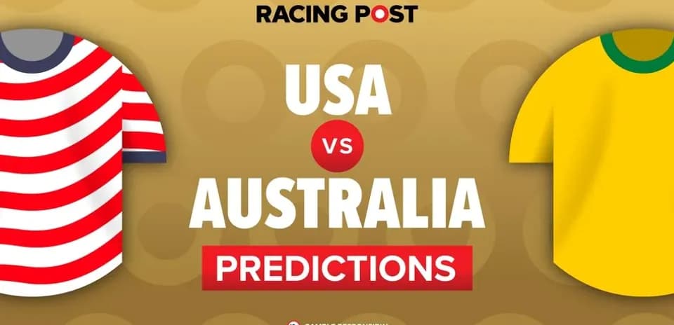 USA vs Australia predictions graphic with jerseys