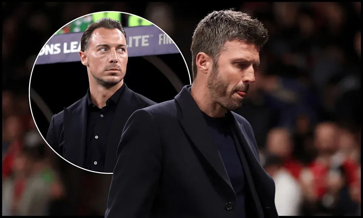 Two coaches during a tense moment on the sidelines