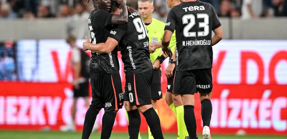Beşiktaş players celebrating during the match