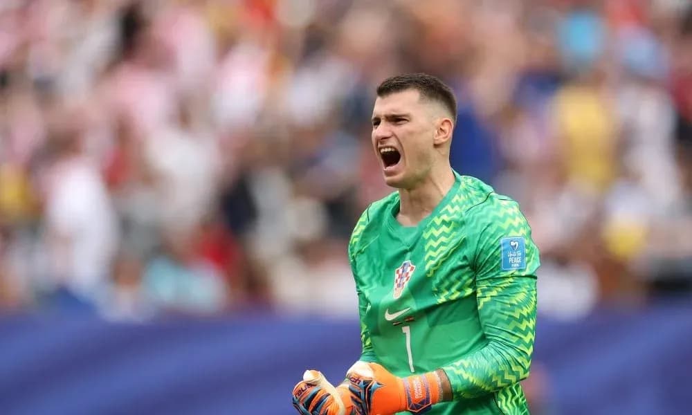 Goalkeeper celebrating during a match for Croatia