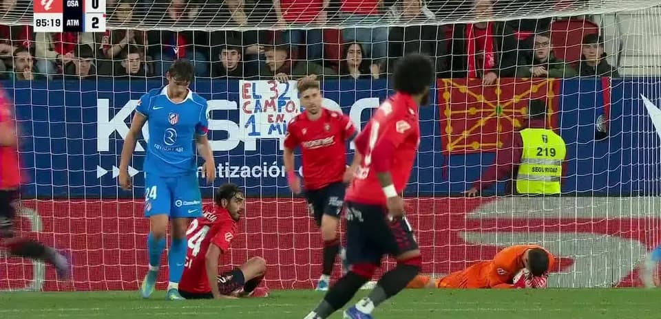 Atletico Madrid players celebrating a goal