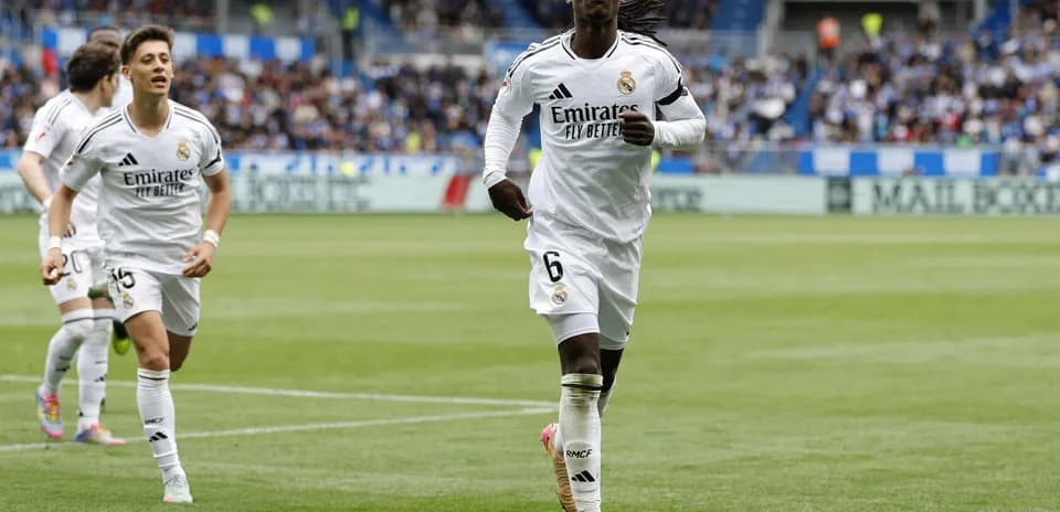 Real Madrid player celebrating on the field
