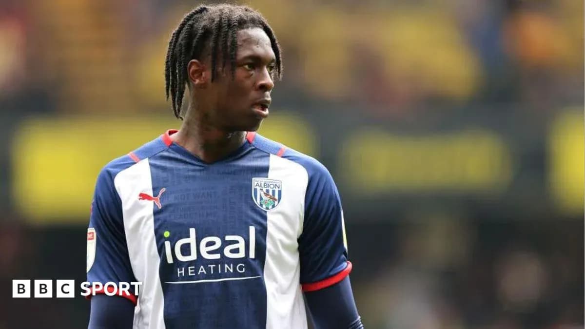 Player wearing West Bromwich Albion kit on field