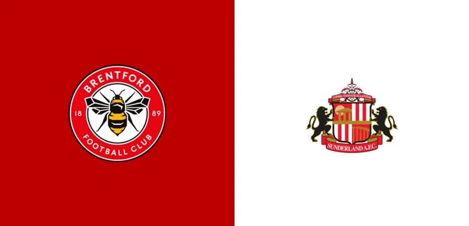 Logos of Brentford FC and Sunderland AFC side by side