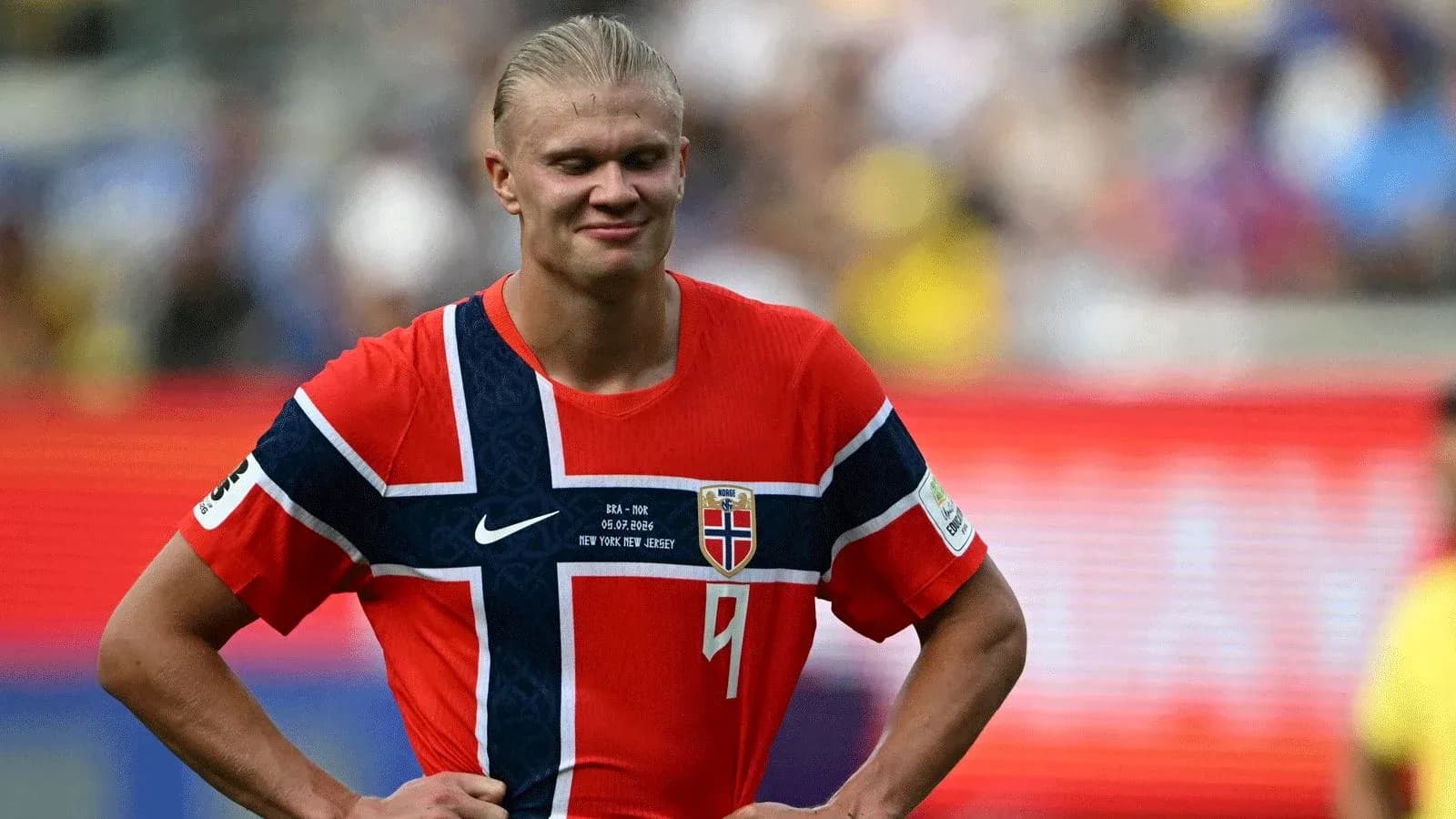 Player in Norway jersey during a match
