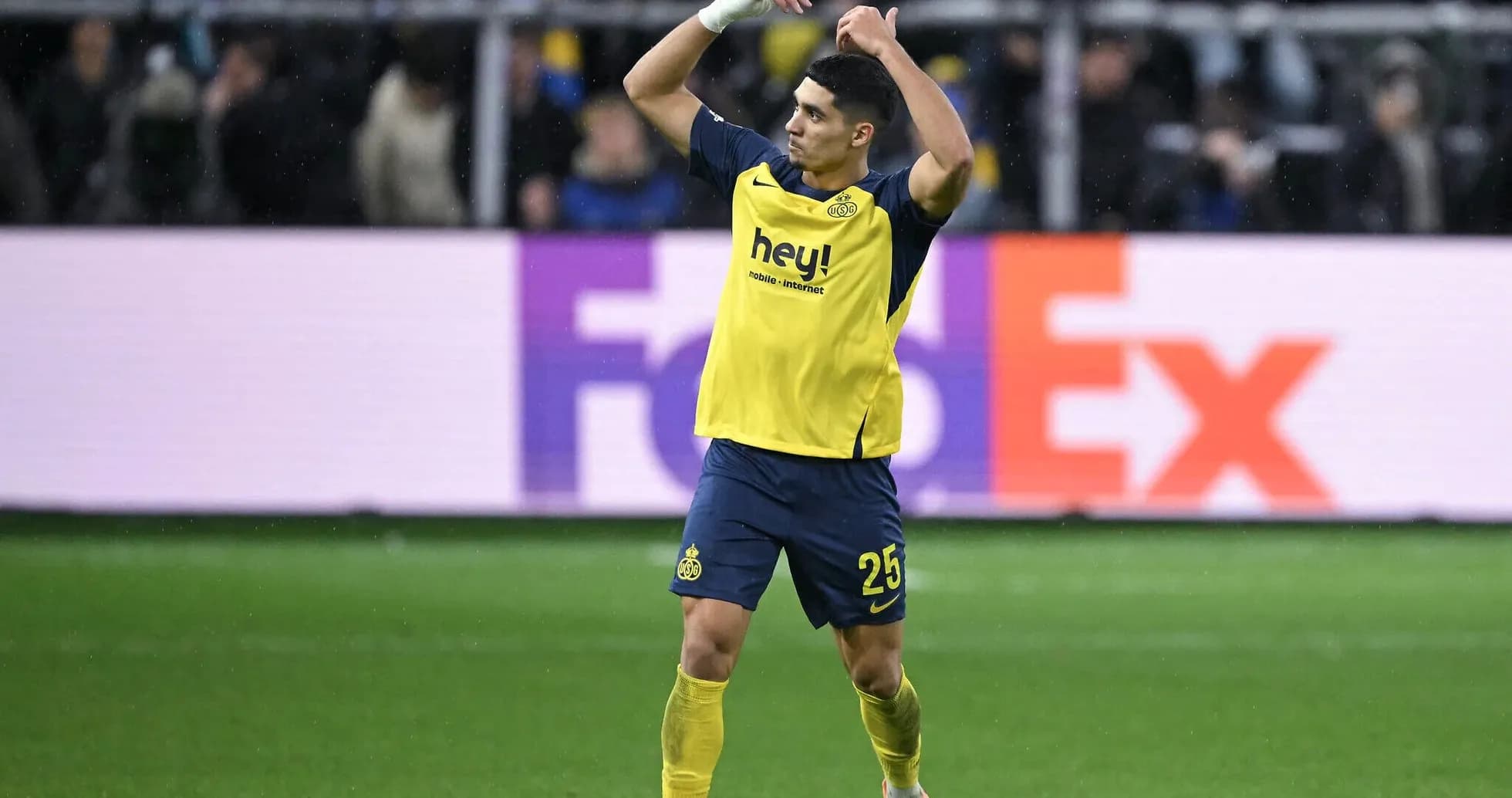 Player celebrating on the pitch during match
