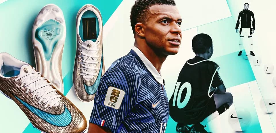 Kylian Mbappé showcasing new soccer cleats and training