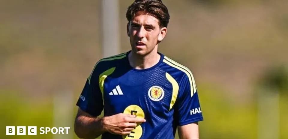 Player training in Scotland national team jersey