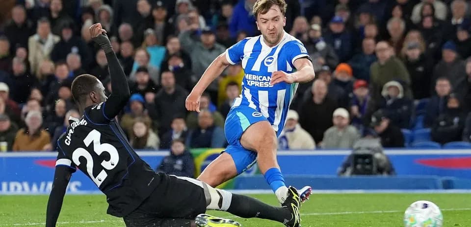 Brighton player tackles Chelsea opponent during match