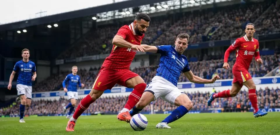 Players contesting for the ball during match action