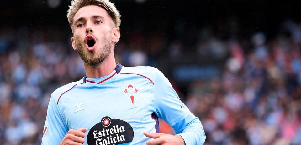Celta Vigo player celebrating during La Liga match