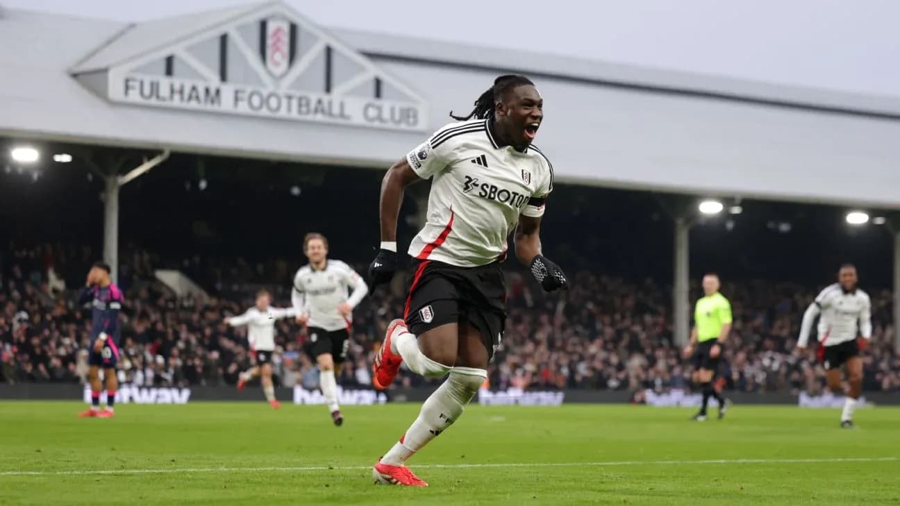 Fulham player celebrating a goal at Craven Cottage
