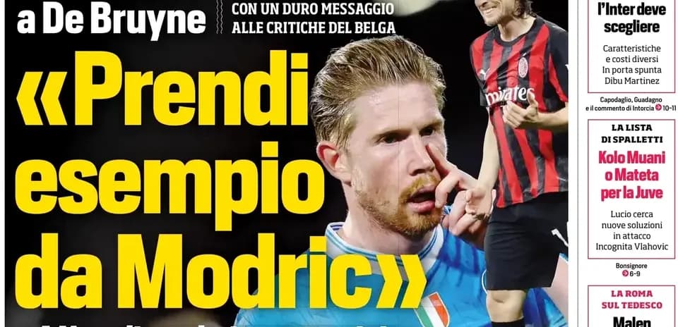 Headline about De Bruyne and Modric comparison
