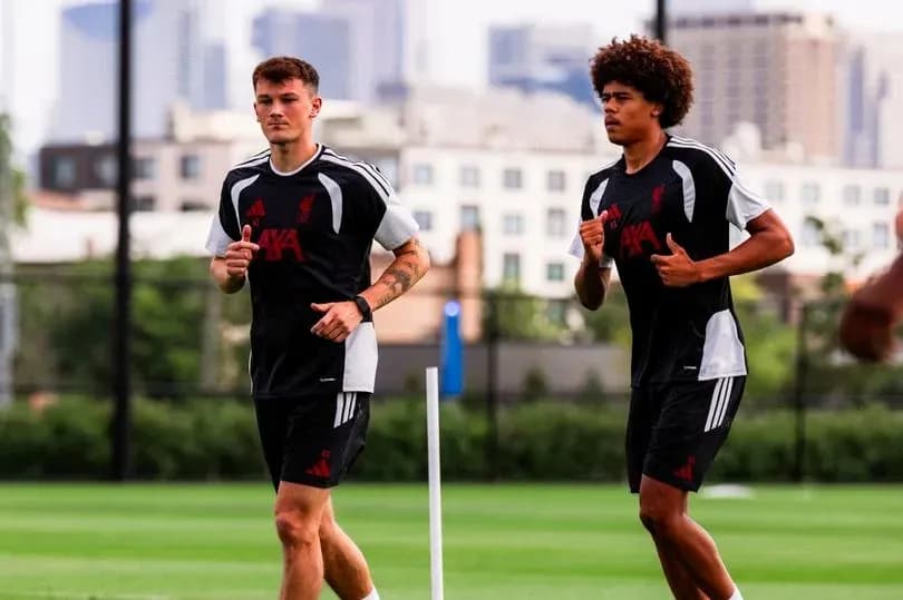 Two players jogging during training session