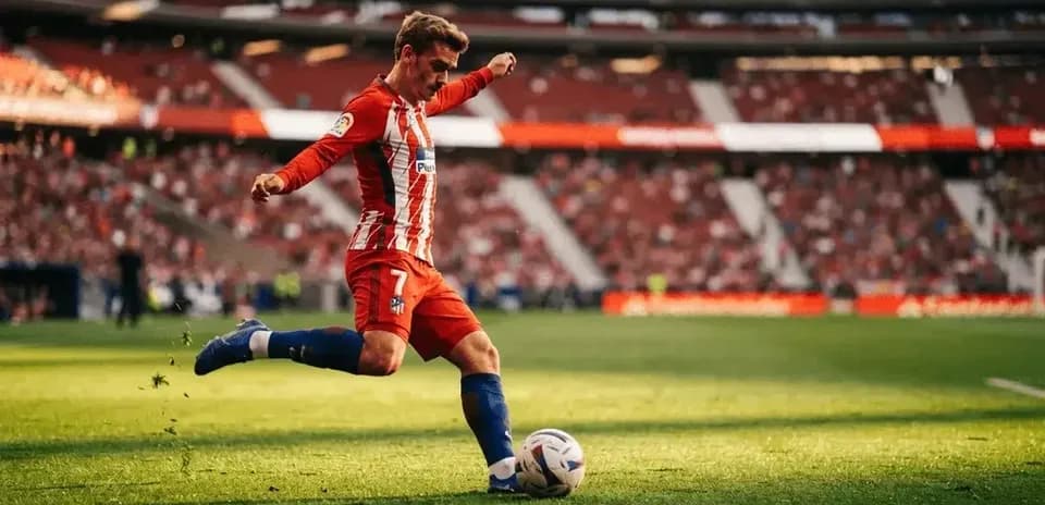 Player kicking ball during match at stadium