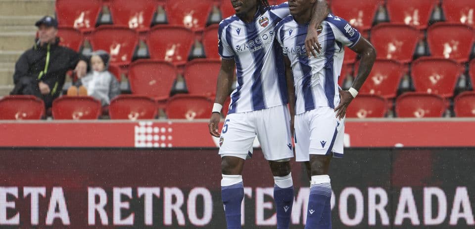 Levante players celebrating a goal during match