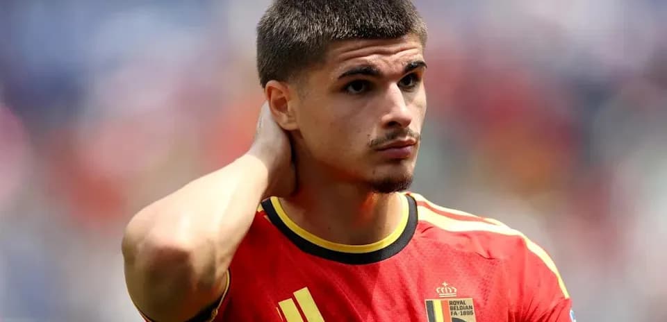 Belgian player wearing national team jersey during match
