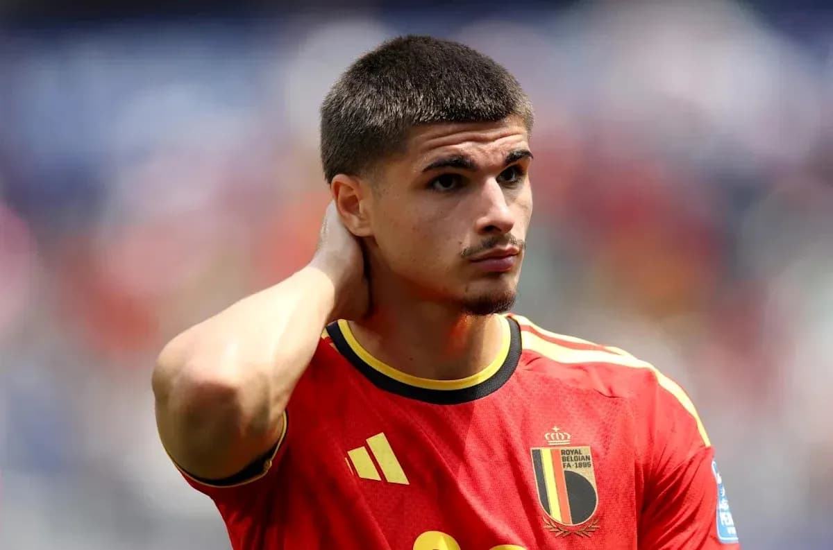 Belgian player wearing national team jersey during match