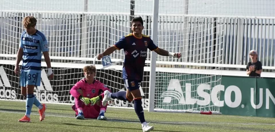 Player celebrating after scoring a goal