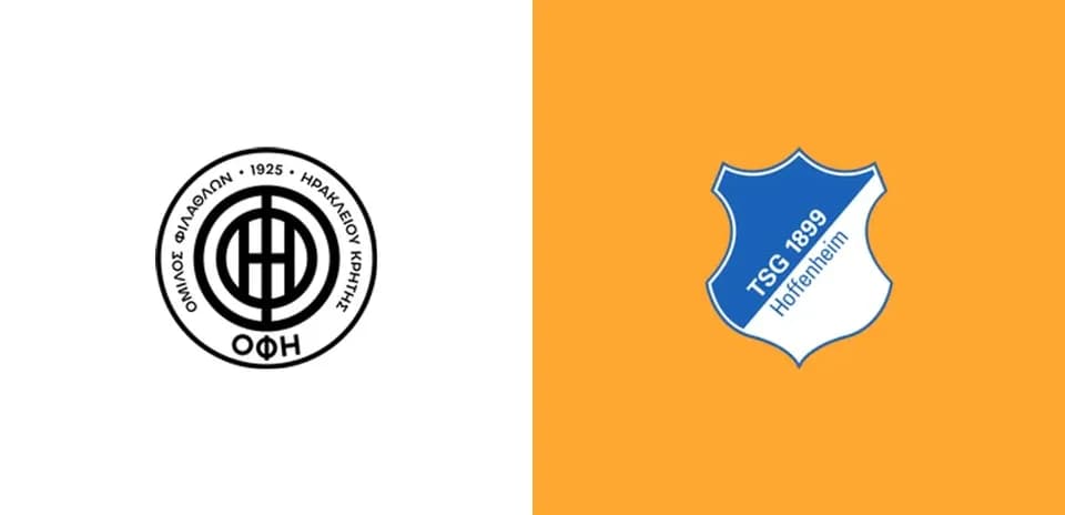 Logos of OFI Crete and TSG Hoffenheim