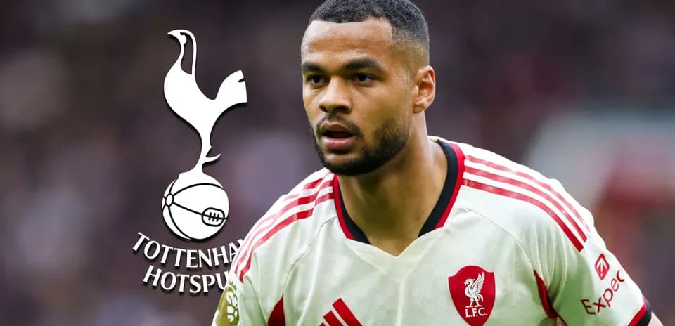 Player in Liverpool kit with Tottenham logo overlay