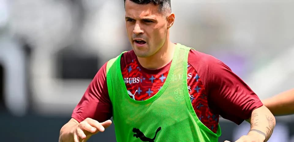 Granit Xhaka training before World Cup match