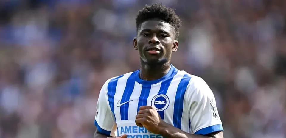 Player in Brighton & Hove Albion jersey during match