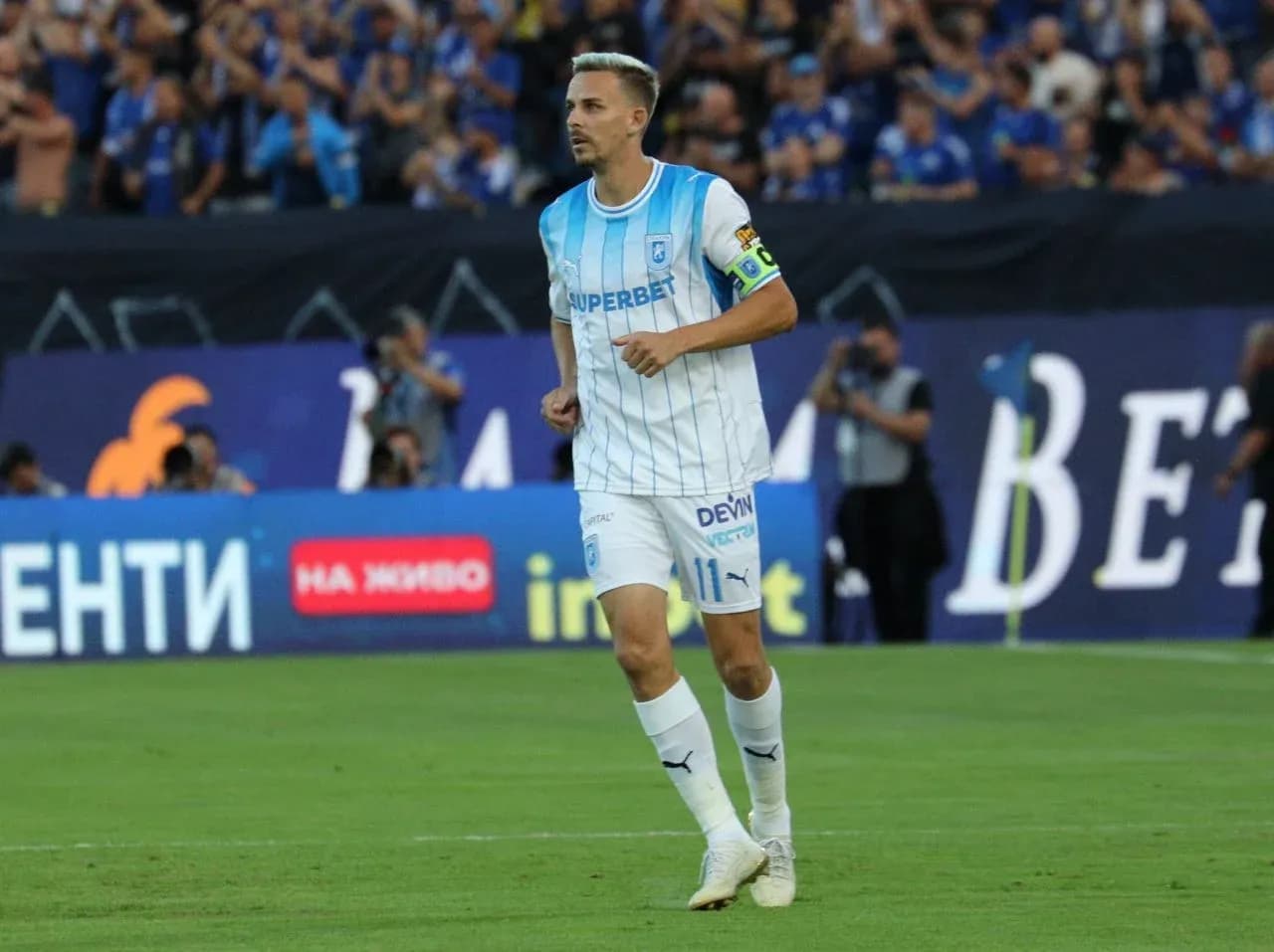 Player celebrating during UEFA Champions League match